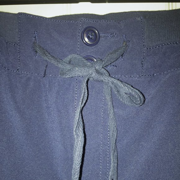 Silky Navy Blue Capri Pants SIZE 14 by INTRO love the fit STRETCH CARGO - Picture 7 of 7
